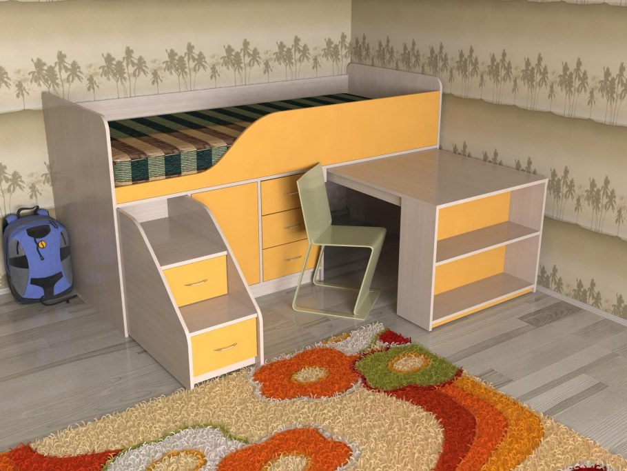 Кровать чердак Кузя-7 мини