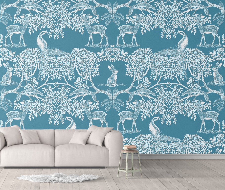 Фреска на стену с оленями