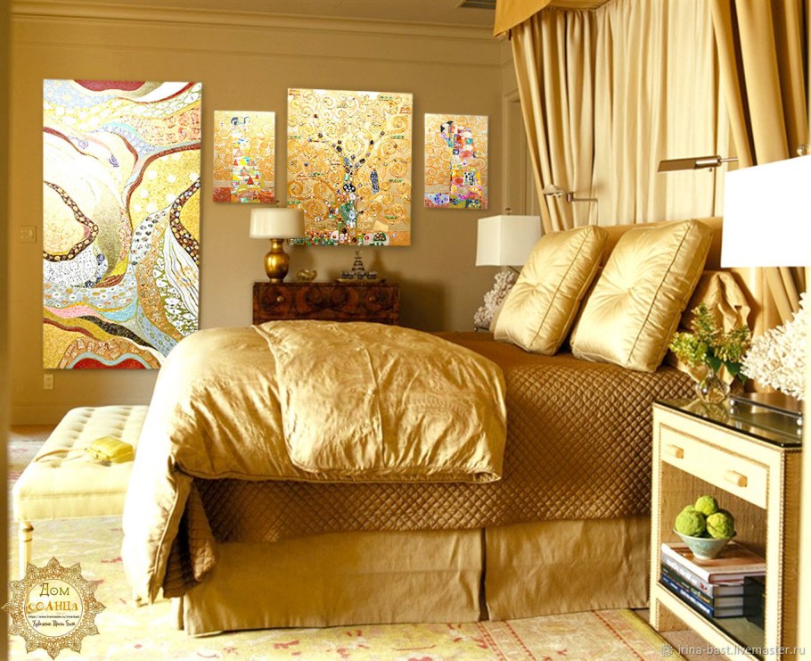 Густав климт поцелуй в интерьере