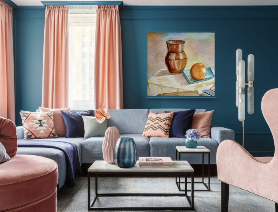 Интерьер в пудровых тонах