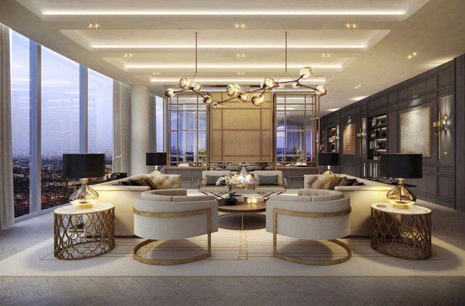Гостиная в стиле лакшери