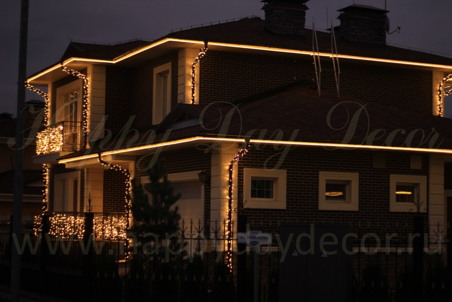 Гибкий неон на фасаде