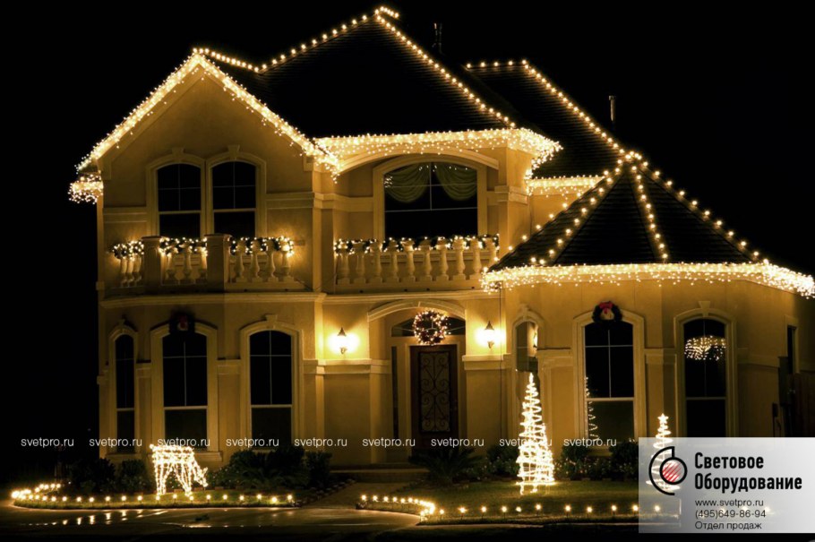 Новогоднее освещение фасадов