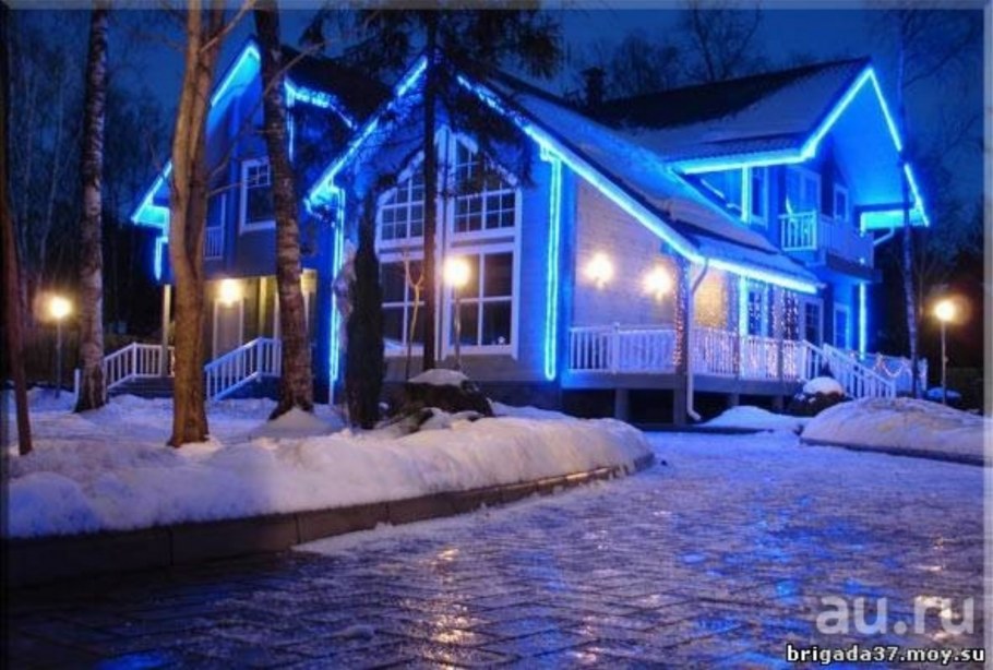 Украшение фасада дюралайтом