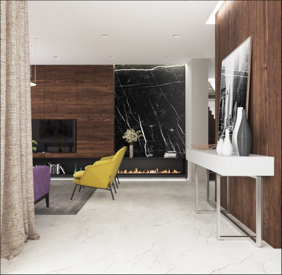 Квартира в Мраморном стиле гостиная