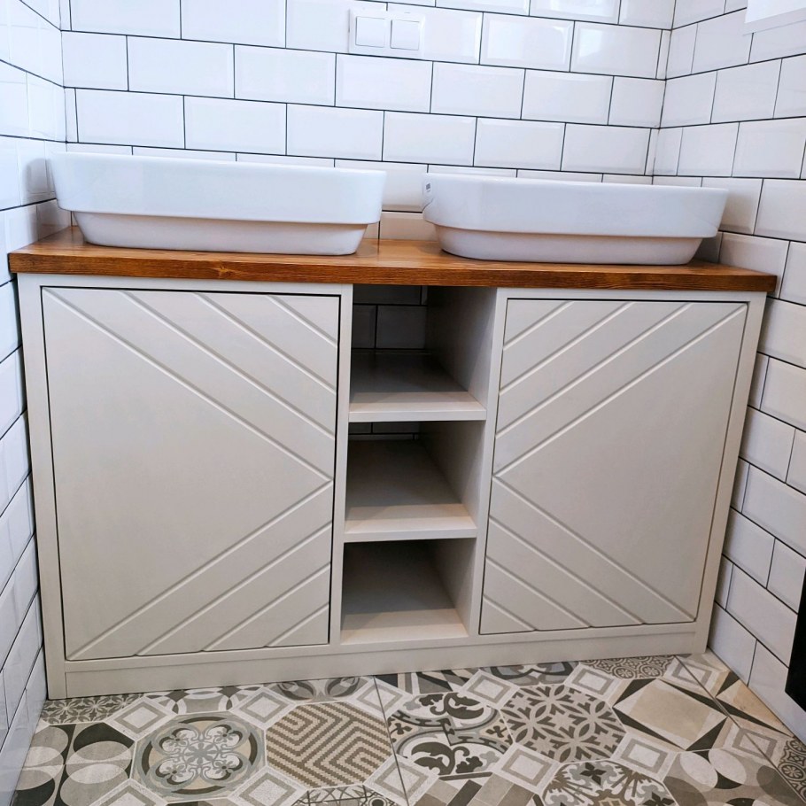 Тумба с двумя умывальниками