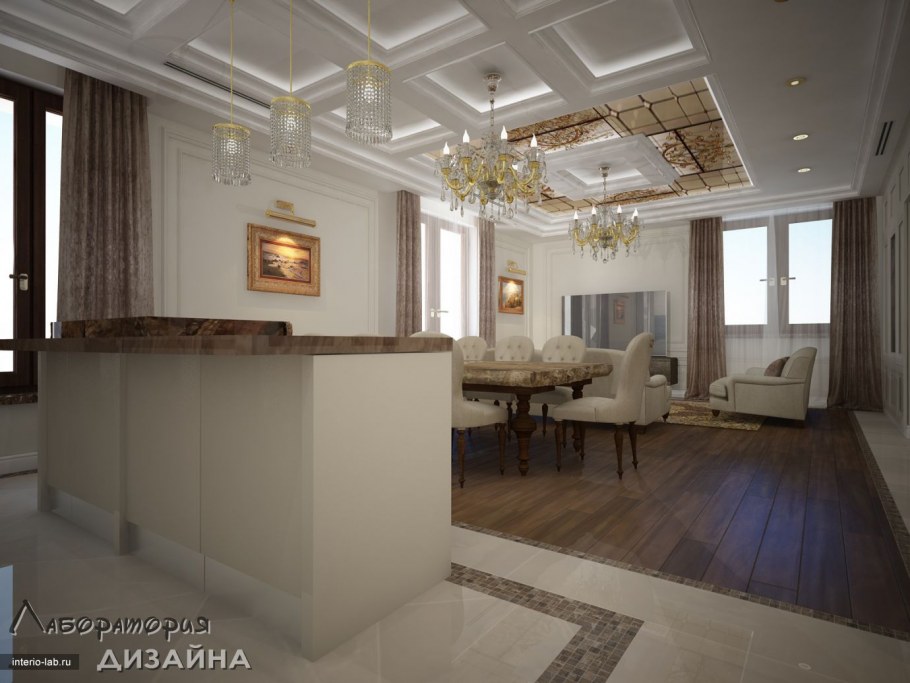 Современные квартиры в Москве зеленый цветок