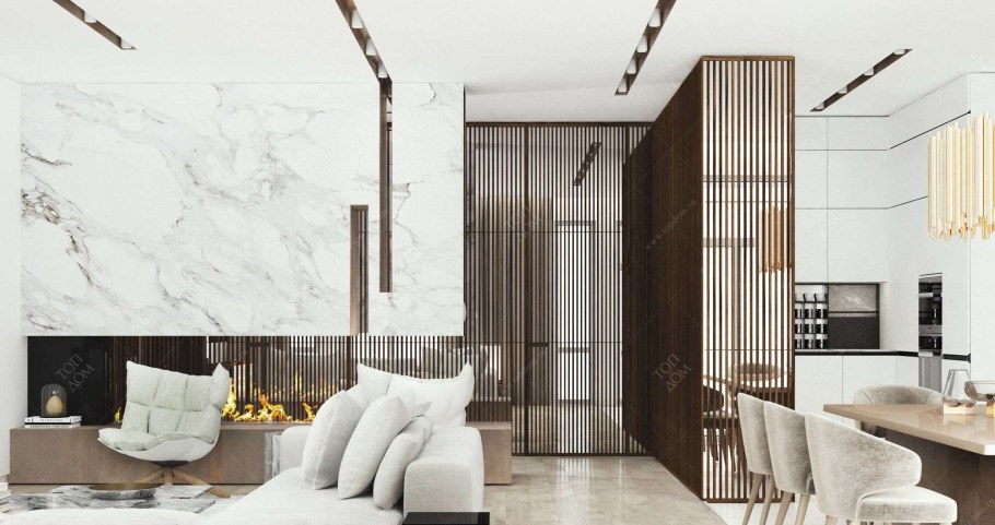 Слэб натурального камня в интерьере