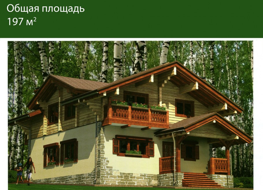 Баварский Шале камень и дерево