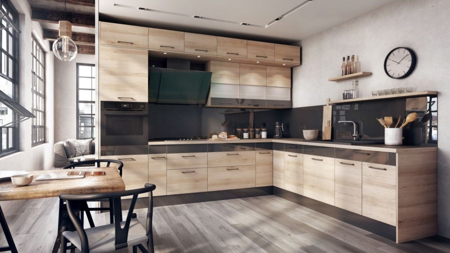 Кухня светлое дерево