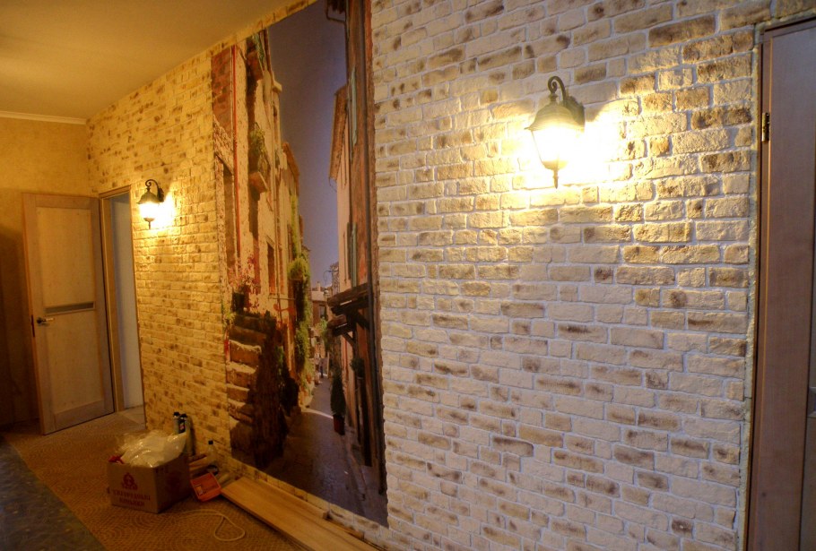 Отделка стен декоративным камнем