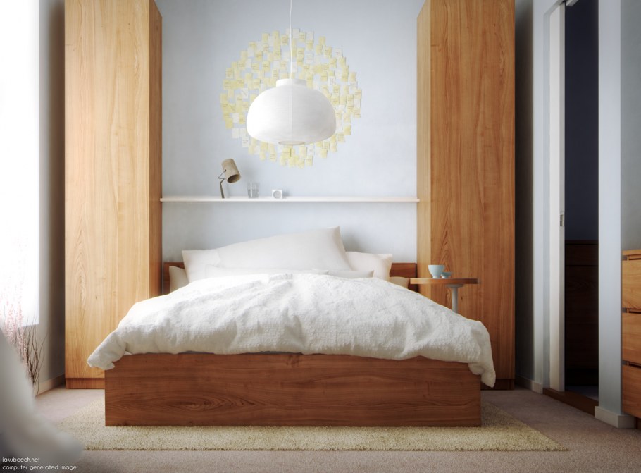 Кровать с пеналом в изголовье