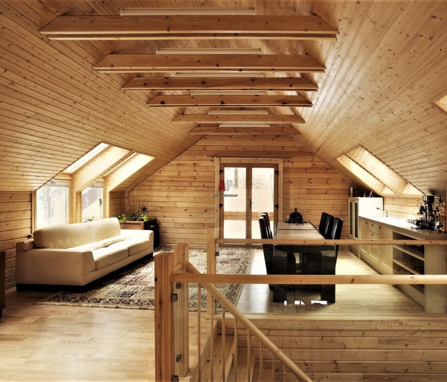 Стропила в интерьере