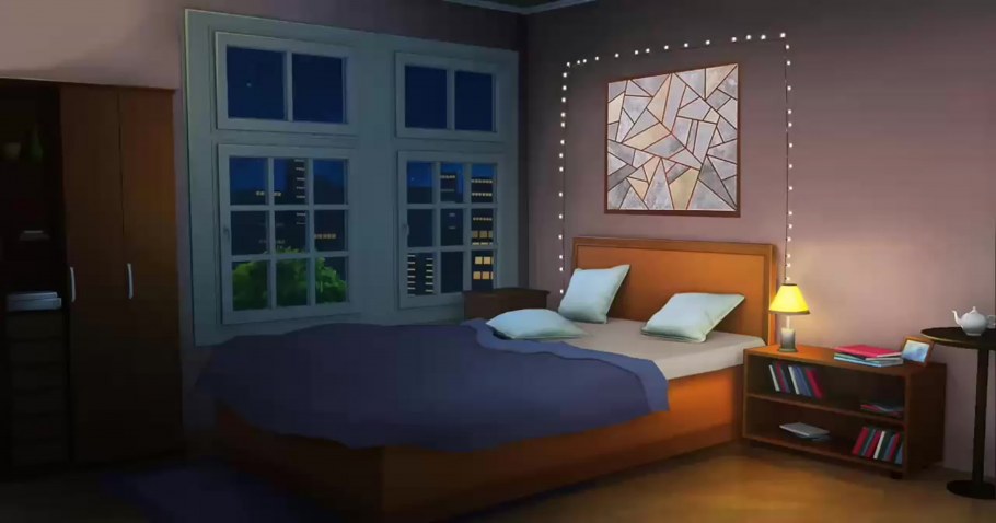 Аниме комната с кроватью для гача лайф