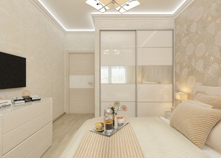 Дизайн спальни в бежевых тонах