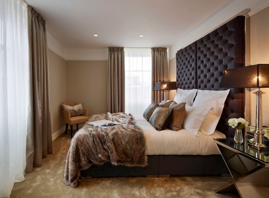 Спальня в коричневых тонах