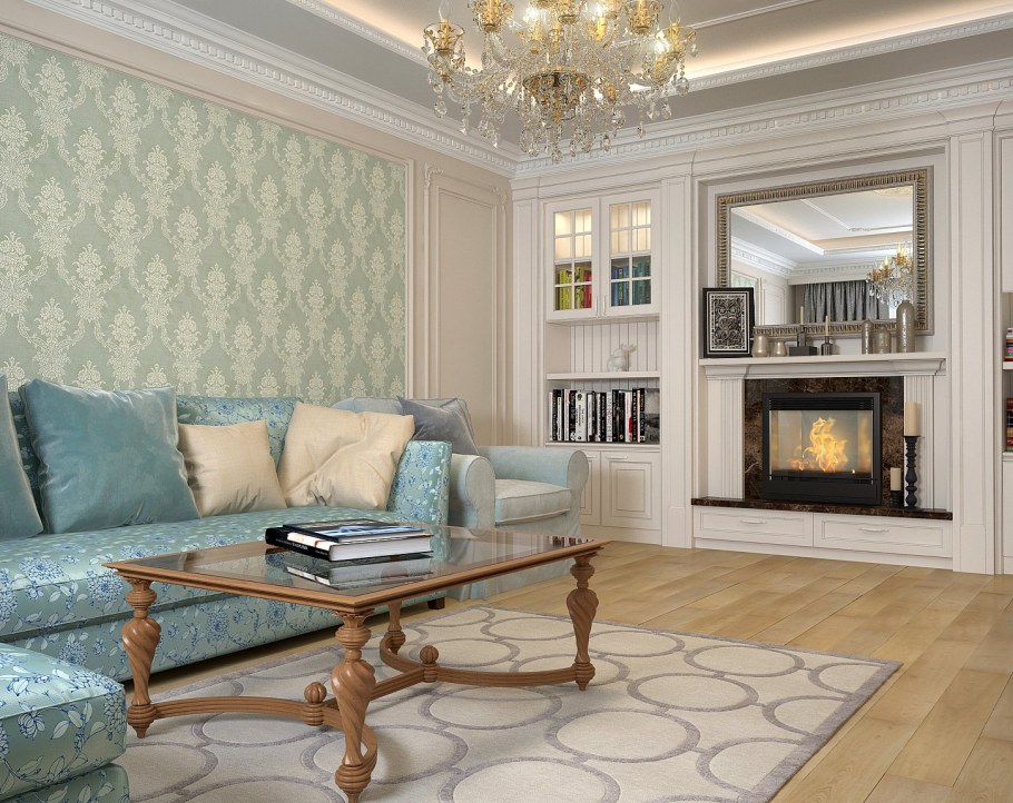 Интерьер гостиной 20кв в классическом стиле