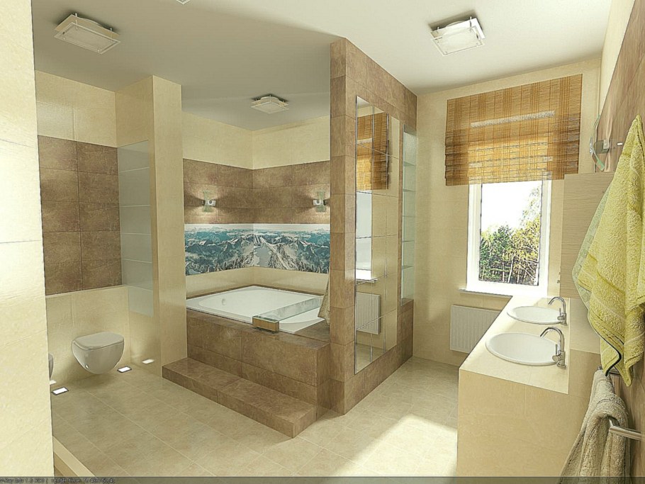 Совмещенная ванна в частном доме