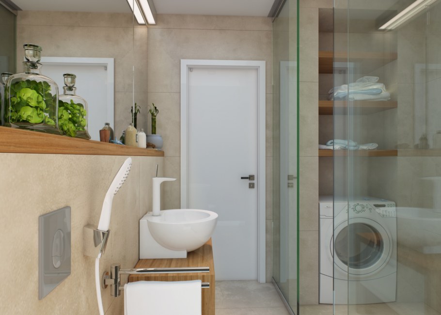 Санузел с душевой и постирочной