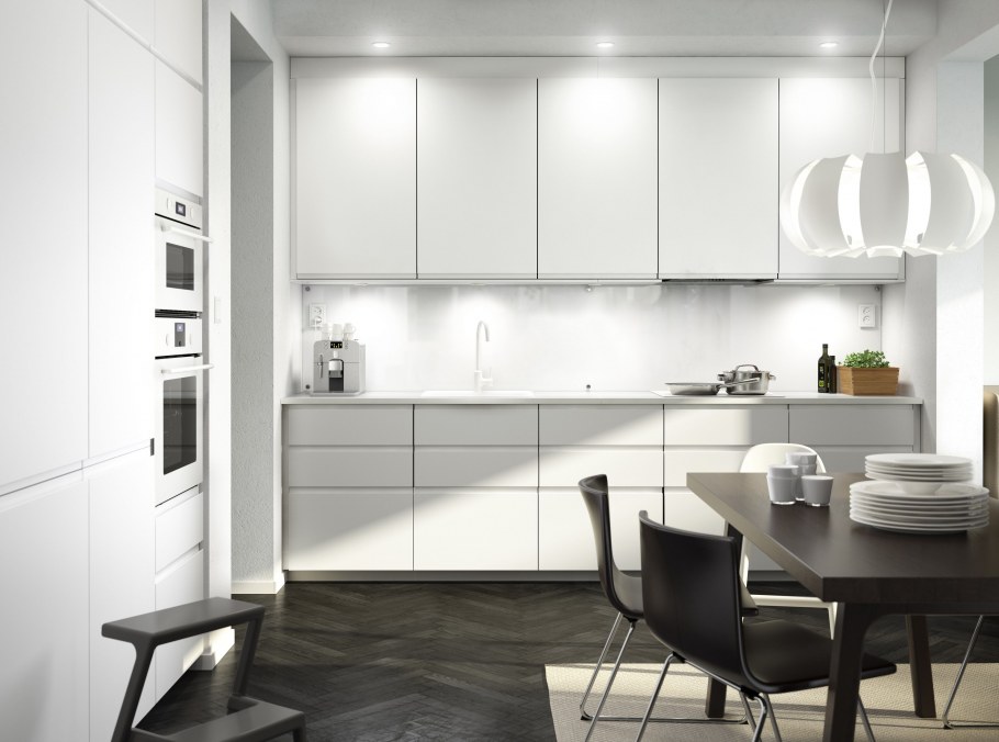 Кухня икеа Воксторп серая