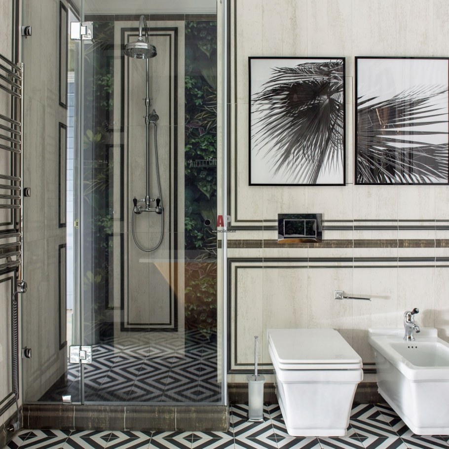 Дизайн туалета в стиле Фьюжн