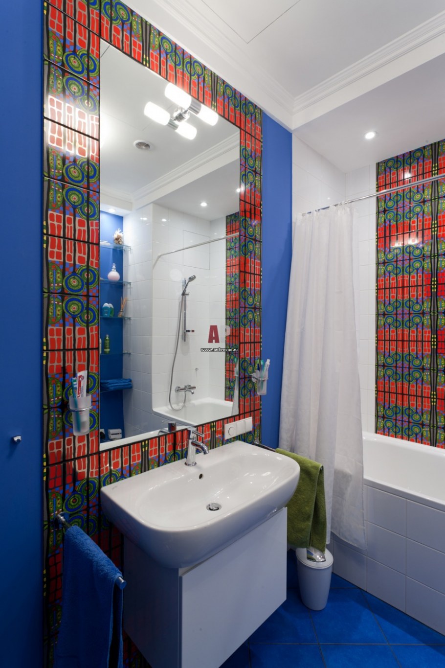 Санузел в ретро стиле