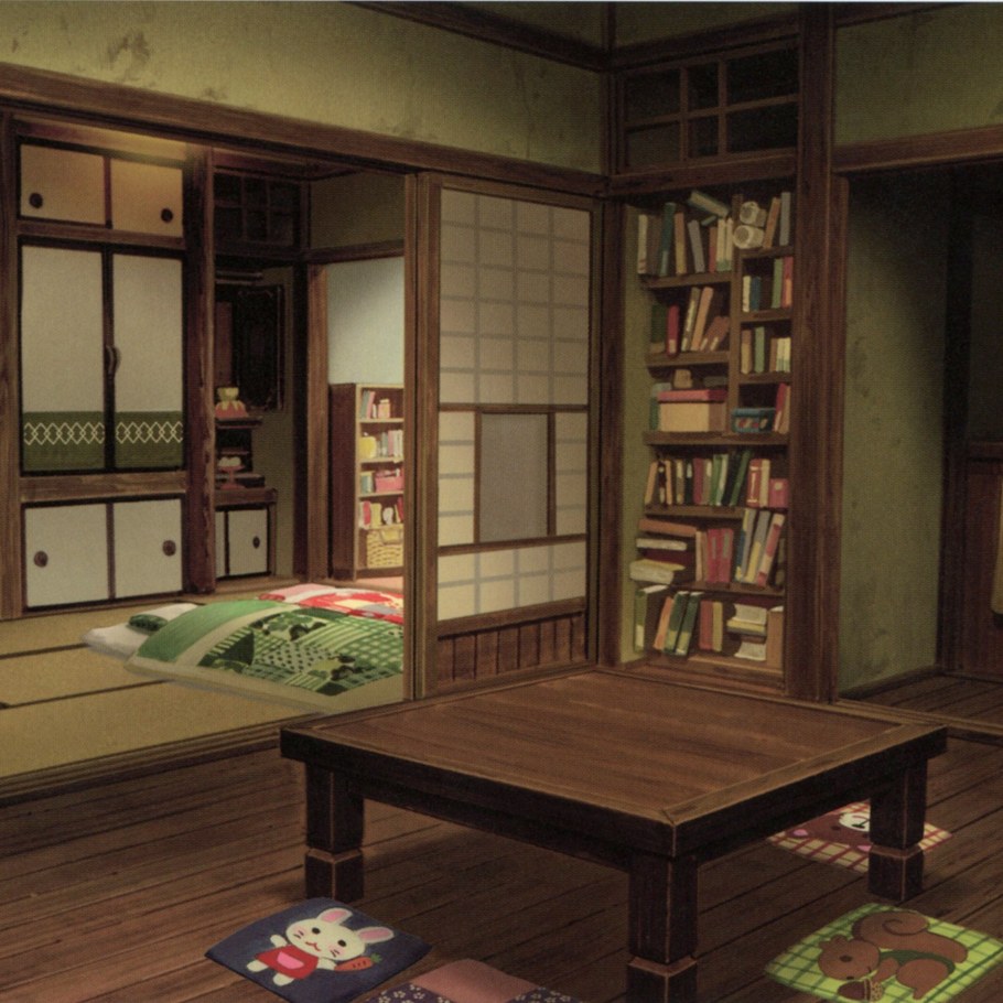 Комната со столом аниме
