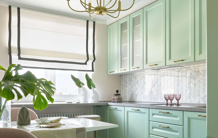 Кухня ikea фисташкового цвета
