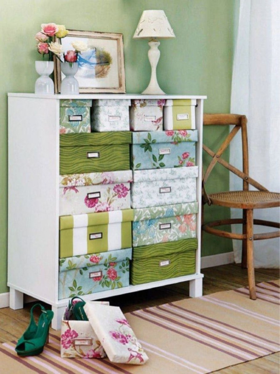 Декоративные коробки в интерьере