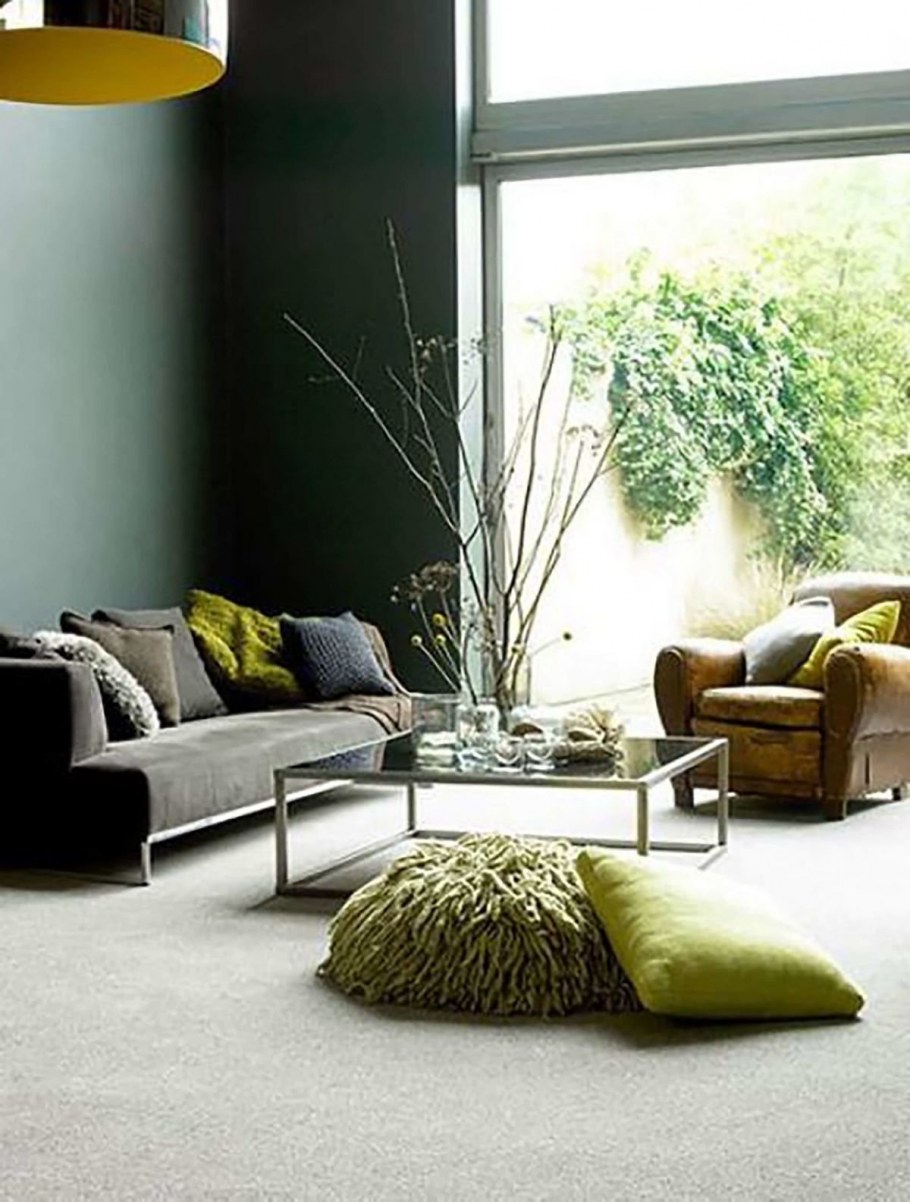 Серый и зеленый в интерьере