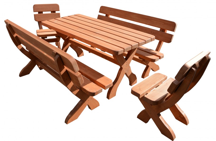 Деревянный стол с лавками США