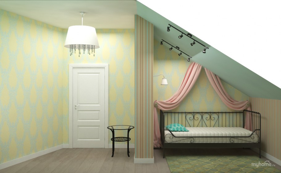 Натяжной потолок на мансарде