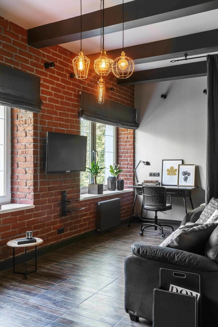 Гостиная студия в стиле лофт