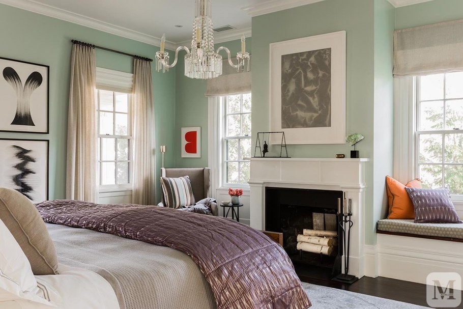 Мятные стены в интерьере