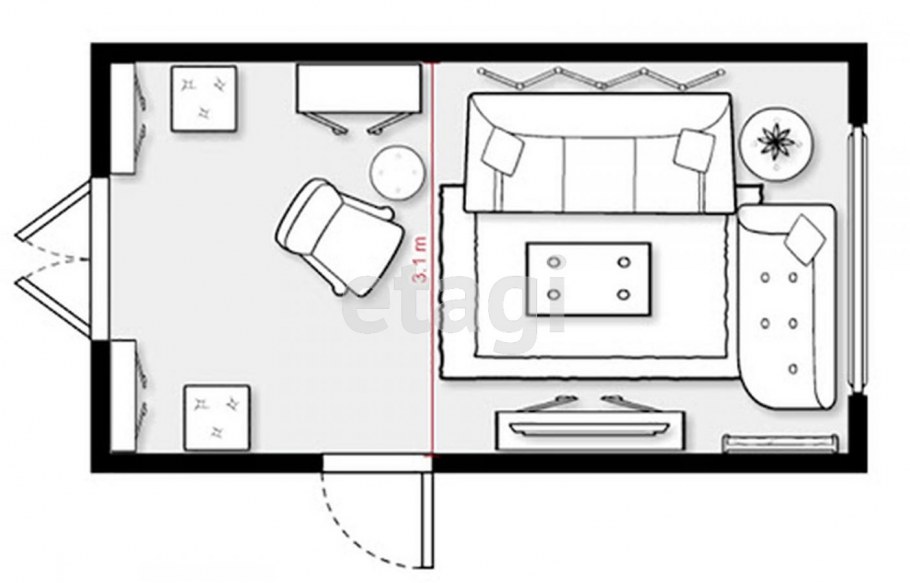План комнаты вид сверху