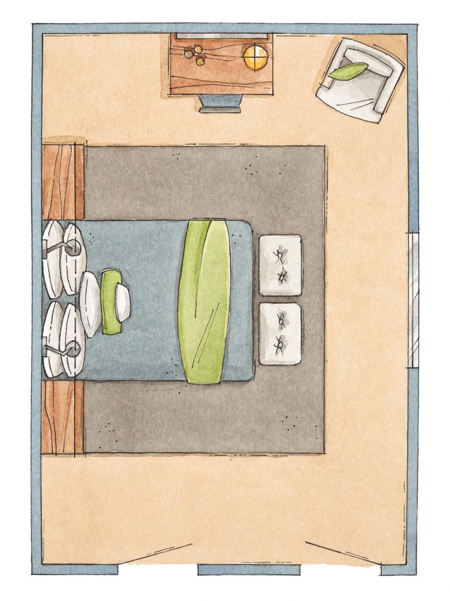 Планировка гостиной вид сверху