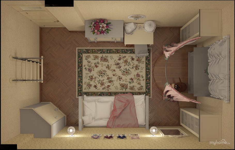 Комната для девочки вид сверху