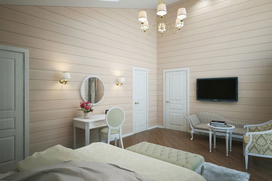 Вагонка на кухне светлые тона