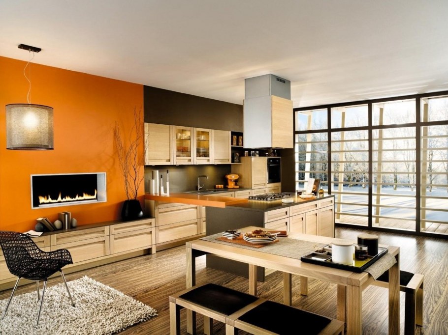 Цвета для кухни гостиной