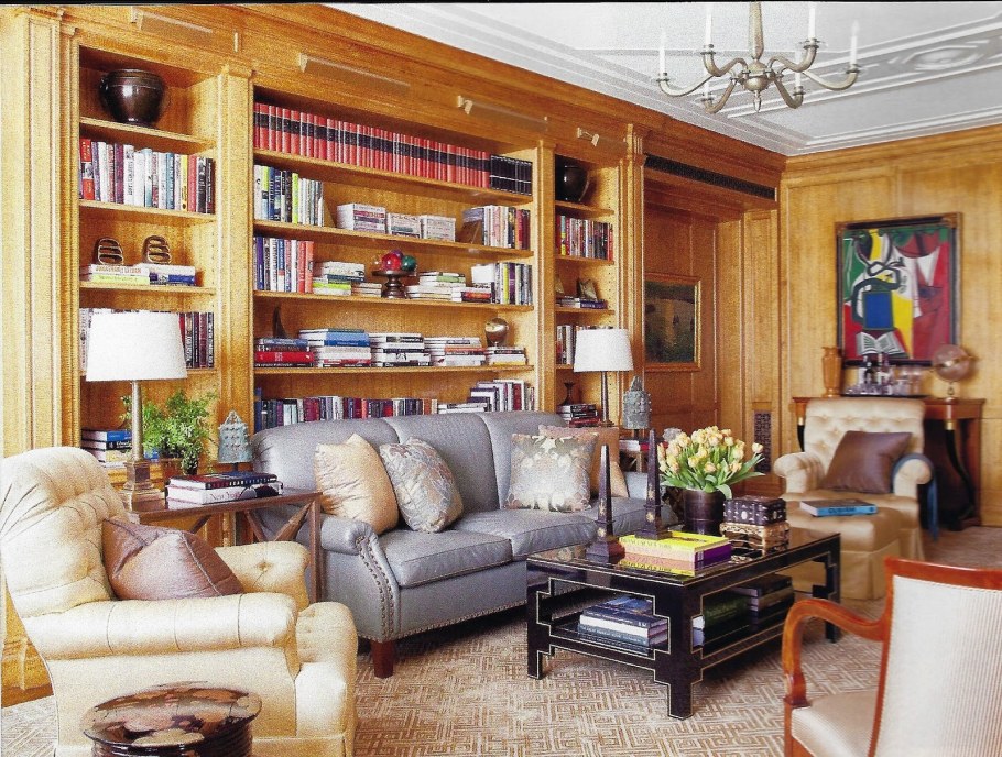 Организация зоны библиотеки в гостиной