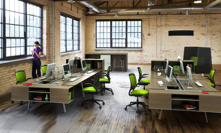 Офис опен Спейс столы лофт