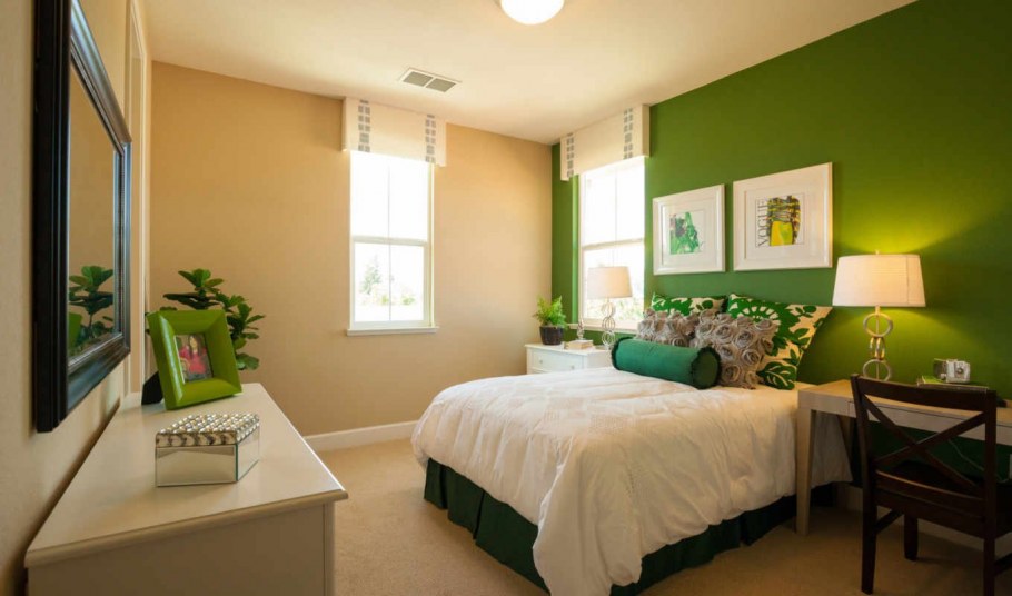 Зеленые стены в интерьере