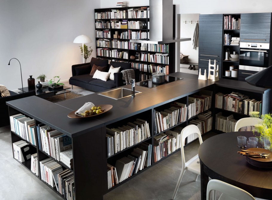 Библиотека черная икея