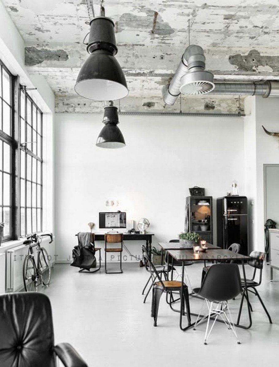 Кабинет парикмахера в стиле лофт