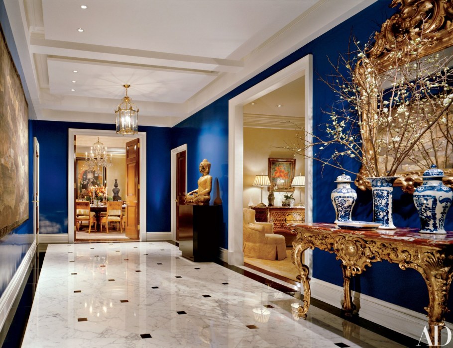 Синий и горчичный в интерьере