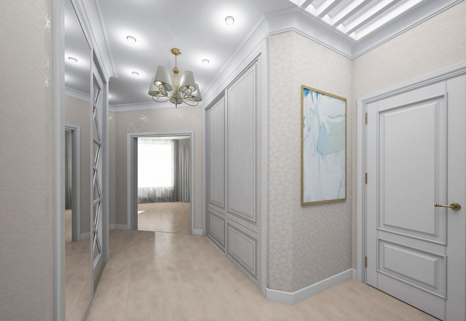 Прихожая в пастельных тонах