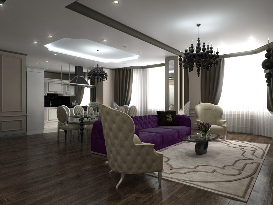 Интерьер четырехкомнатной квартиры