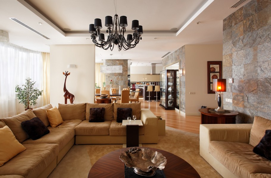 Просторная гостиная в квартире