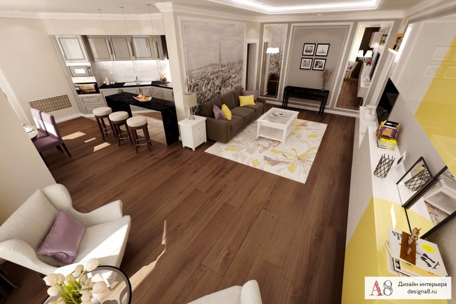 Дизайнерский проект 4 комнатной квартиры