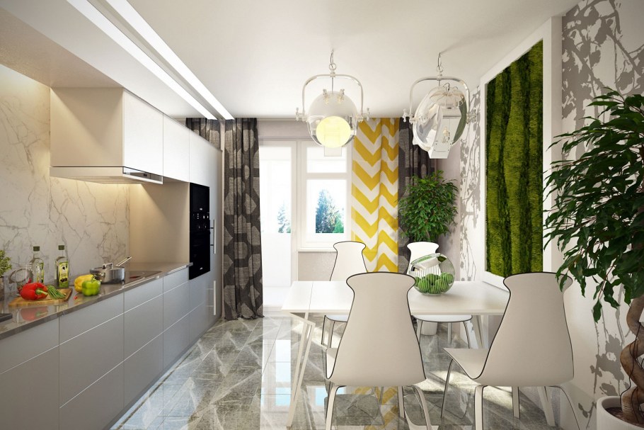 Интерьер четырехкомнатной квартиры